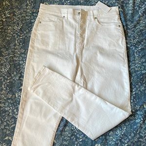 NWT white loft high waist skinny ankle jeans
